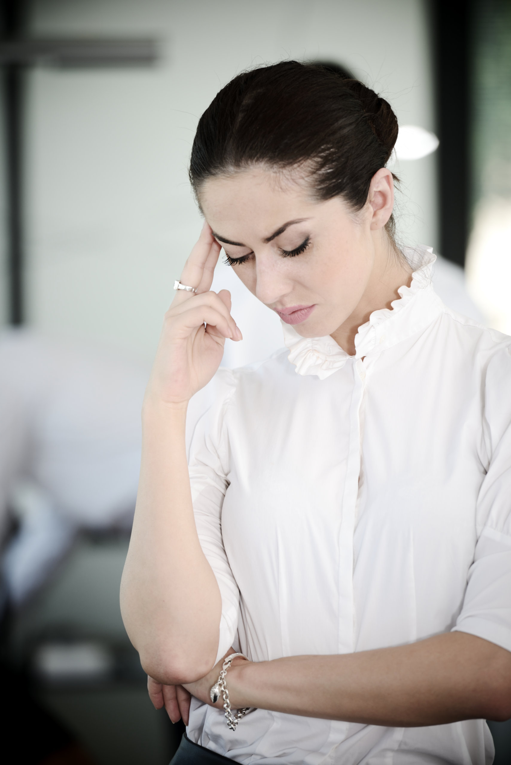 Business people with stress and worries in office